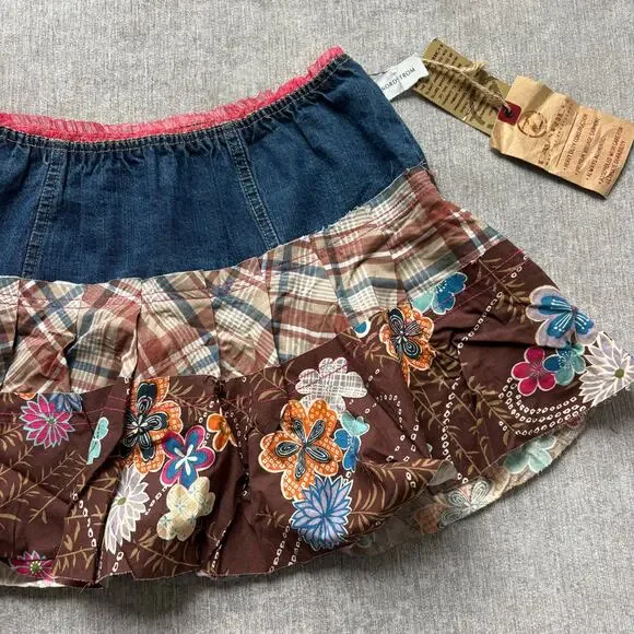 NWT Denim Patchwork Mini Skirt - Picture 2 of 6